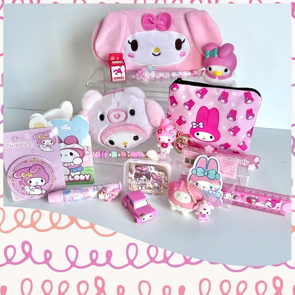 Sanrio Accessories - 💖(MY326) My Melody Lover’s Adorable 16-Piece Pencil Case Mega Mini Bundle!